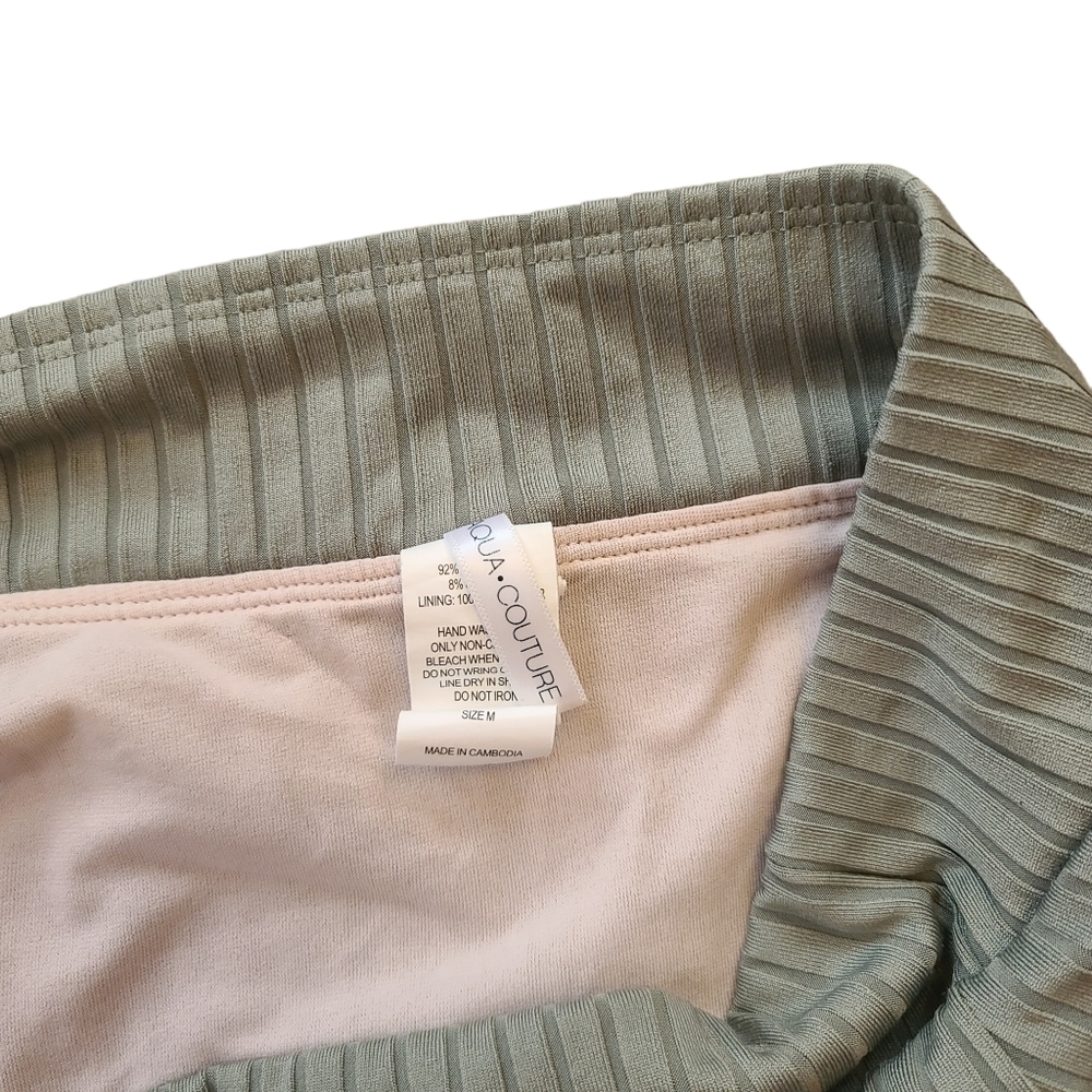 Women's Aqua Couture 2 peice Bikini High waist sage green size medium - Picture 5 of 6